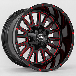 American Offroad A105 Gloss Black W/ Red Milled Spokes